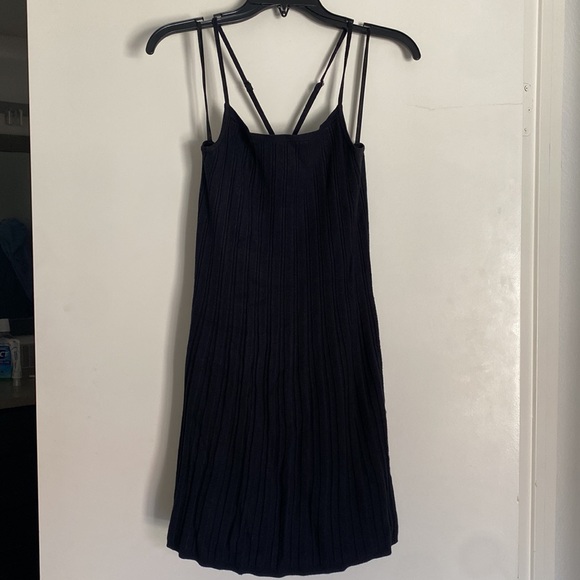 Abercrombie Crossback Ribbed Elevated Knit Mini Dress Black Size M - Picture 2 of 6